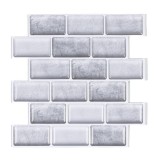 Grace Csempematrica, 3D Öntapadós falpanel, Szürke tégla, 30x30 cm
