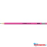 Grafitceruza HB, radíros, neon pink test Stabilo Swano