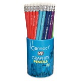 Grafitceruza HB, radíros, színestestû, Connect 72 db/csomag,