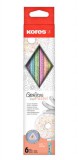 Grafitceruza készlet, radírral, hb, háromszöglet&#369;, kores "grafitos style pastel" 92803