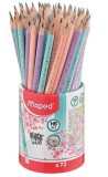 Grafitceruza radírral, ceruzatartó, HB, háromszögletű, MAPED Black'Peps Pastel, vegyes pasztell színek (IMA851769)