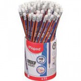 Grafitceruza radírral ceruzatartó, HB, háromszögletű, MAPED "Black`Peps Navy" [72 db]