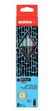 Grafitceruza radírral, hb, háromszöglet&#369;, kores "style cracked", vegyes metál színek 92813