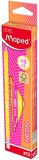 Grafitceruza radírral, HB, háromszögletű, MAPED 'Black'Peps Neon', vegyes színek