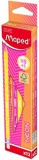 Grafitceruza radírral, HB, háromszögletű, MAPED Black'Peps Neon, vegyes színek (IMA853717)
