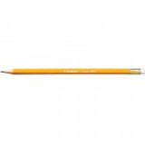 Grafitceruza radírral, HB, hatszögletű, sárga ceruzatest, STABILO "Schwano" [12 db]