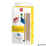 Grafitceruza szett, HB, hegyezővel, radírral, mini figurával, LEGO