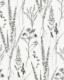Grandeco Fehér alapon fekete réti növények tapéta (Attitude A64201)
