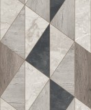 Grandeco Szürke háromszögek arany kontúrral tapéta (Arcadia A65104)