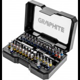 GRAPHITE 56H600 Csavarhúzó Bitkészlet, 60db., Bitek 25mm - 58db, Mágneses Bittartók 2db (56H600)
