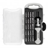 GRAPHITE Bitfejes csavarhúzó készlet 115mm-es racsnis szárral, műanyag tokban, 21db (56T560)