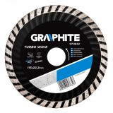 GRAPHITE Gyémánt vágókorong 115mm TURBO HŰTŐBORDÁS 57H632