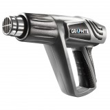 GRAPHITE Hőlégfúvó 2000W, I:50C, II: 350C, III: 550C, kofferben 5db kiegészítővel 3 év garanciával 59G522