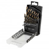 GRAPHITE HSS-CNC Csigafúró készlet, 124°, "Pro-Tec", 1.0 - 10.0mm, 19db 55H089