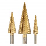 GRAPHITE Kúpos lépcsős fúró készlet, 3db-os, HSS-titán, 4-12mm, 4-20mm, 4-32mm (54T300)