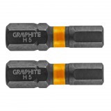 GRAPHITE Torziós ütvecsavarozó bit, hatlapú, 5x25mm, 2db 56H508