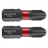 Graphite torziós ütvecsavarozó bit ph3 x 25mm, 2db.