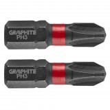 GRAPHITE Torziós ütvecsavarozó bit PH3x25mm, 2db 56H502