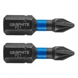 GRAPHITE Torziós ütvecsavarozó bit PZ1x25mm, 2db 56H503