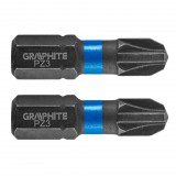 GRAPHITE Torziós ütvecsavarozó bit PZ3x25mm, 2db 56H505