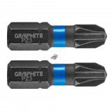 GRAPHITE Torziós ütvecsavarozó bit PZ3x25mm, 2db 56H505