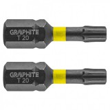 GRAPHITE Torziós ütvecsavarozó bit TX20 x 25 mm, 2db