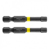 GRAPHITE Torziós ütvecsavarozó bit TX30 x 50 mm, 2db