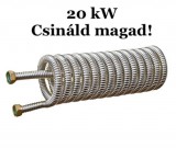 GRAVIKOL Hőcserélő 20 kW Csináld magad! DN16 inox gégecsőből, 3/4" csatlakozóval bojlerbe házilag elkészíthető bordáscső. 1,1 m2 hasznos felület