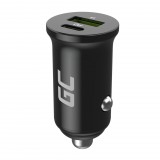 Green Cell Autós töltő 38W GC PowerRide Nano38, USB-C és USB-A porttal, Power Delivery és Ultra Charge gyorstöltéssel CADM-GC-38AC