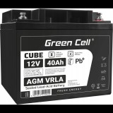 Green Cell Cube AGM VRLA IP54 12V 40Ah karbantartásmentes akkumulátor fűnyírókhoz, robogókhoz, hajókhoz és kerekesszékekhez (AGM12V40AH-J)