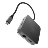 Green Cell Dokkoló Állomás HUB HUB USB-C 6w1 (USB 3.0 HDMI Ethernet USB-C) Apple MacBook, Dell XPS, Asus ZenBook és sok más laptophoz AK61