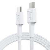 Green Cell fehér USB Kábel GC Power Stream USB-C ? 120 cm Gyorstöltési funkcióval, Power Delivery 60W, Ultra Charge, Quick Charge 3.0 KABGC30W