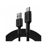 Green Cell GC PowerStream USB-A - USB-C adat és töltőkábel 1.2m fekete (KABGC22) (KABGC22) - Adatkábel