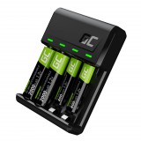 Green Cell GC VitalCharger töltő és 2xAA 2000mAh, 2xAAA 800mAh akkumulátor GRSETGC03