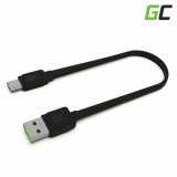 Green Cell GCmatte USB-C Flat kábel 25 cm hosszúság gyorstöltési funkció támogatással KABGC03