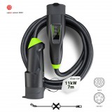 Green Cell Habu EV/Elektromos autó töltő 11 kW 7 m Type 2-ről CEE 16-ra EV PHEV autókhoz 2 az 1-ben Falitöltő Green Cell alkalmazással