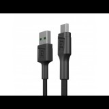 Green Cell KABGC23 USB-A apa - MicroUSB apa Adat- és töltőkábel 0.3m - Fekete (KABGC23)