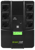 Green Cell UPS Szünetmentes tápegység AiO 800VA LCD kijelző UPS07