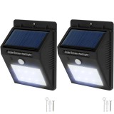 GREEN ENERGY LTD 2 db akkumulátoros napelemes mozgásérzékelős fali lámpa 1W 6 SMD LED beépített akku és mozgásérzékelő