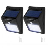 GREEN ENERGY LTD 2 db napelemes mozgásérzékelős fali lámpa 4W 12 SMD LED beépített akkumulátorral mozgásérzékelővel