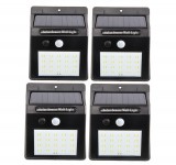 GREEN ENERGY LTD 4 db napelemes mozgásérzékelős fali lámpa 4W 20 SMD LED beépített akkumulátorral mozgásérzékelővel