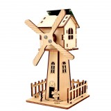 GREEN ENERGY LTD Mini szélkerék modell 3D fa napelemes szélmalom puzzle oktató játék gyerekeknek és felnőtteknek