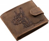 GreenDeed kutyás bőr pénztárca dobermann mintával, átfogópánttal