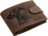 GreenDeed kutyás bőr pénztárca tacskó mintával, átfogópánttal