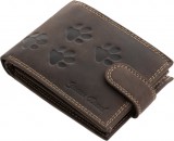 GreenDeed kutyás bőr pénztárca tappancsos mintával, átfogópánttal