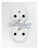 GREENLUX GXKP009 Dupla csatlakozóaljzat JUPITER 250V 16A fehér 2x(2P+PE)