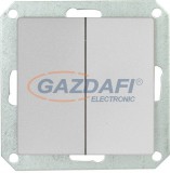 GREENLUX GXKP119 PREMIUM VP-6/2 M-S Kettős váltókapcsoló ezüst 10A