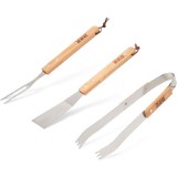 Grillező eszköz szett fanyelű 3db 56304