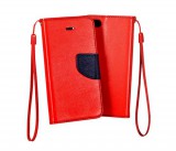 GSMLIVE Alcatel Pop 4 (5") telefon tok, könyvtok, oldalra nyíló tok, mágnesesen záródó, piros-sötétkék, 5051X, Fancy