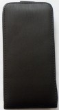 GSMLIVE HTC Desire 200 fekete 4 ponton záródó keretes Vertical Neo slim flip tok